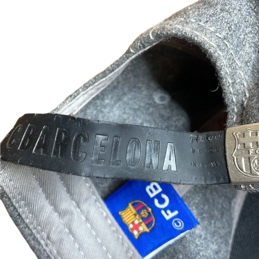 Football Club Barcelona Hat FCB 1899 Grey and black wool and leather